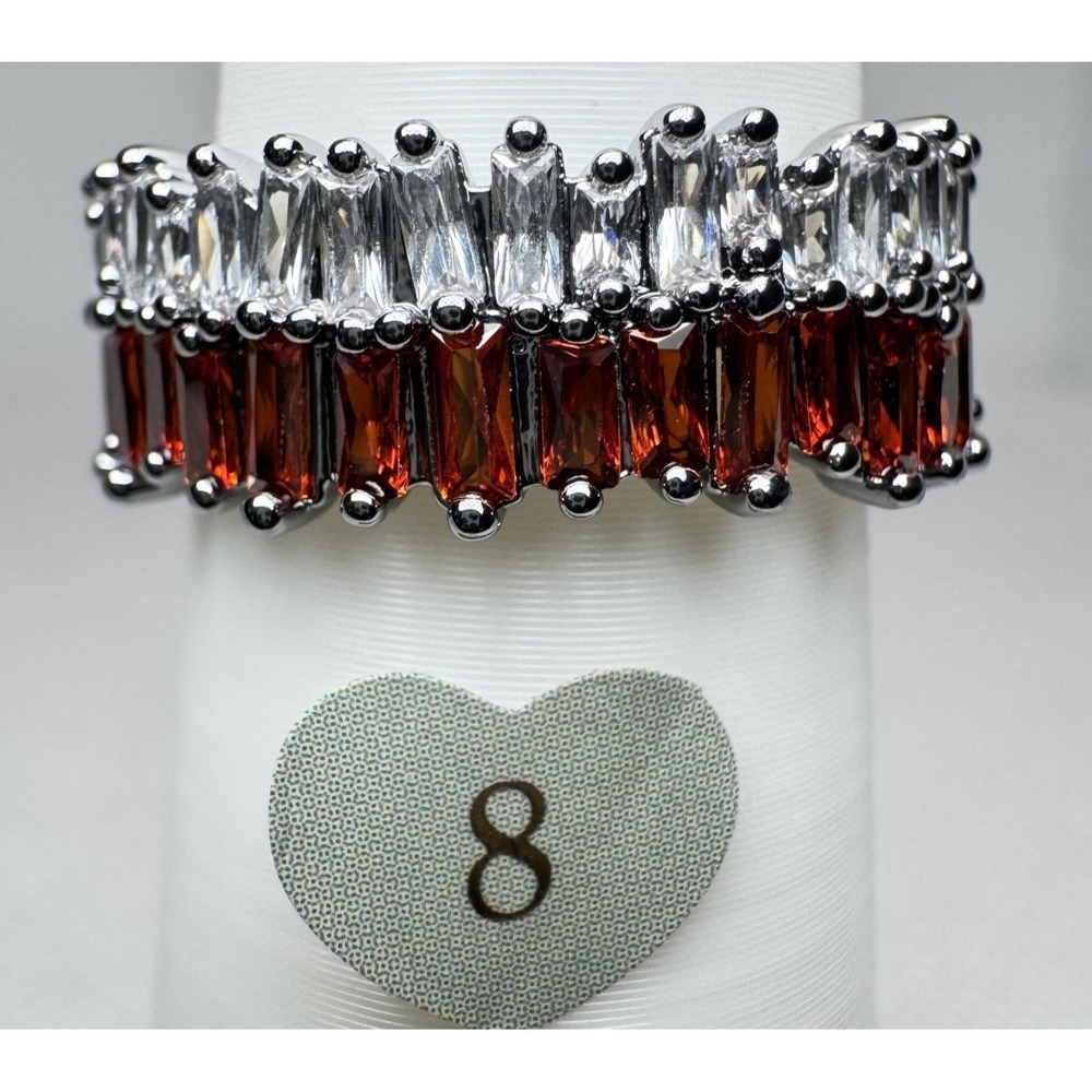 Size 8 Bomb Party January Ring - RG90261 Cascading Embers - Hematite Plated